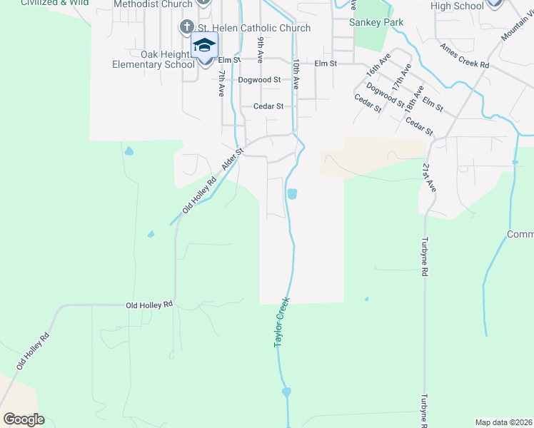 map of restaurants, bars, coffee shops, grocery stores, and more near 411 Boulder Ridge Drive in Sweet Home