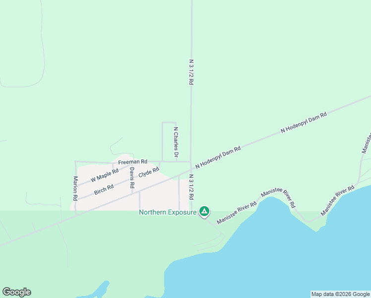 map of restaurants, bars, coffee shops, grocery stores, and more near 10522 North Hodenpyl Dam Road in Mesick