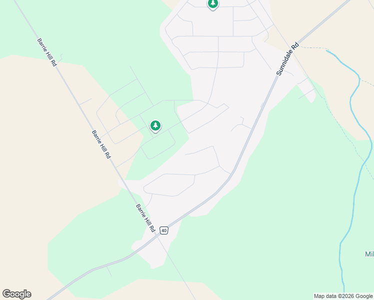 map of restaurants, bars, coffee shops, grocery stores, and more near 27 Edgecombe Terrace in Barrie