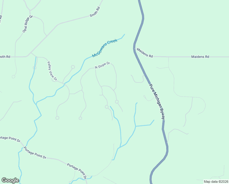 map of restaurants, bars, coffee shops, grocery stores, and more near Eagle Ridge Circle in Onekama