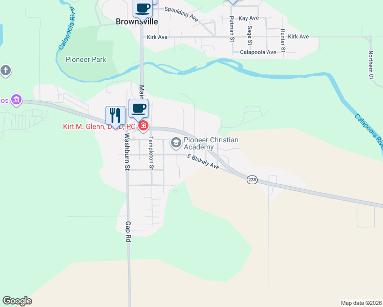 map of restaurants, bars, coffee shops, grocery stores, and more near 350 East Blakely Avenue in Brownsville