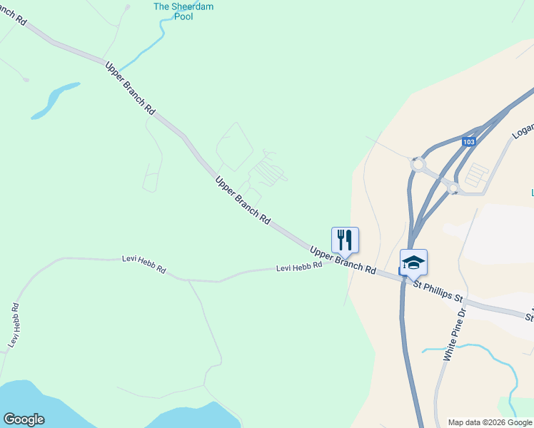 map of restaurants, bars, coffee shops, grocery stores, and more near 574 Upper Branch Road in Wileville