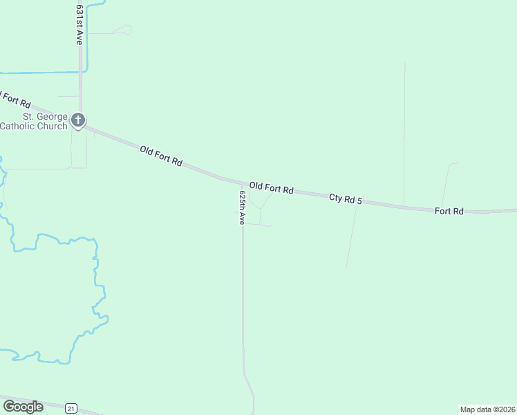 map of restaurants, bars, coffee shops, grocery stores, and more near 62483 Fort Road in New Ulm