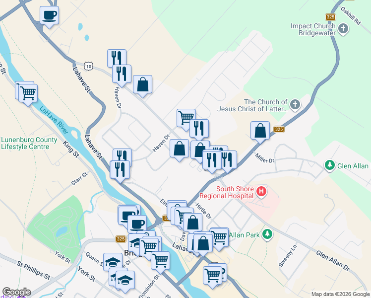 map of restaurants, bars, coffee shops, grocery stores, and more near 79 North Street in Bridgewater