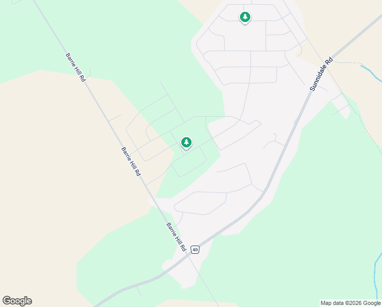 map of restaurants, bars, coffee shops, grocery stores, and more near 3343 Barrie Hill Road in Barrie