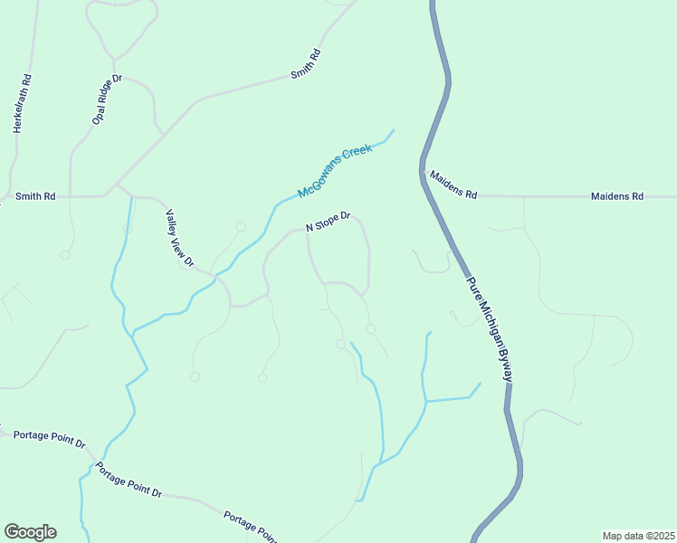 map of restaurants, bars, coffee shops, grocery stores, and more near 141 Opal Ridge Drive in Onekama