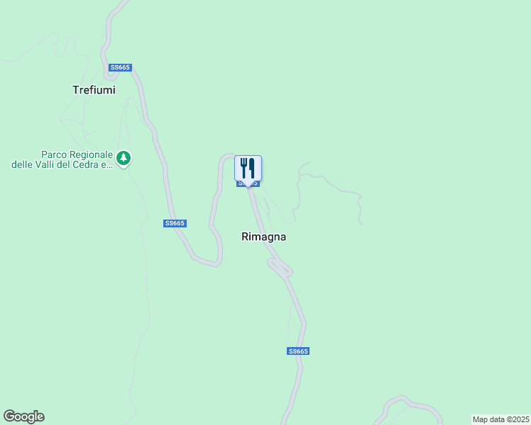 map of restaurants, bars, coffee shops, grocery stores, and more near 15 Vicolo della Neve in Rimagna