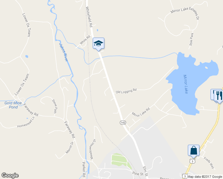 map of restaurants, bars, coffee shops, grocery stores, and more near 1036 Whitefield Road in Dalton