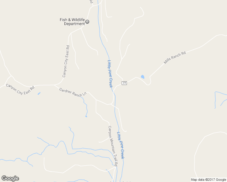 map of restaurants, bars, coffee shops, grocery stores, and more near Gardner Ranch Lane in Canyon City