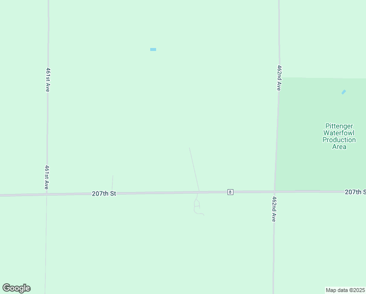 map of restaurants, bars, coffee shops, grocery stores, and more near 46170 207th Street in Bruce