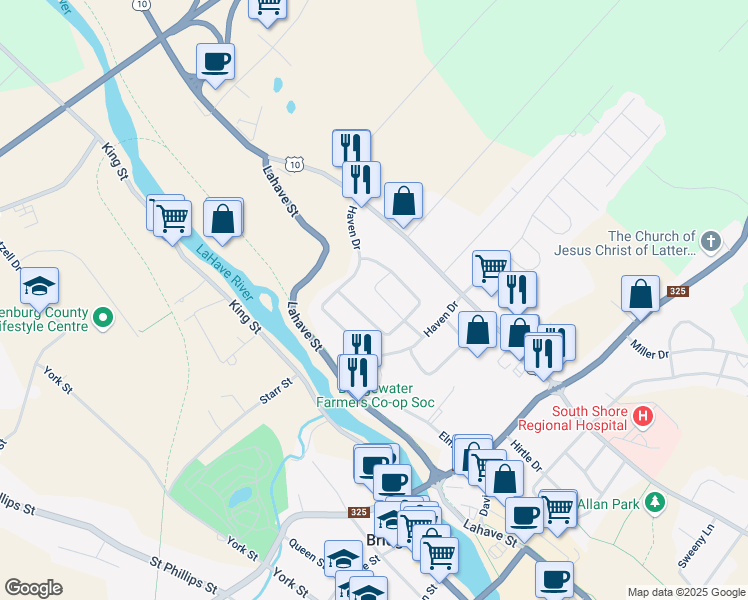 map of restaurants, bars, coffee shops, grocery stores, and more near 37 Belmont Drive in Bridgewater