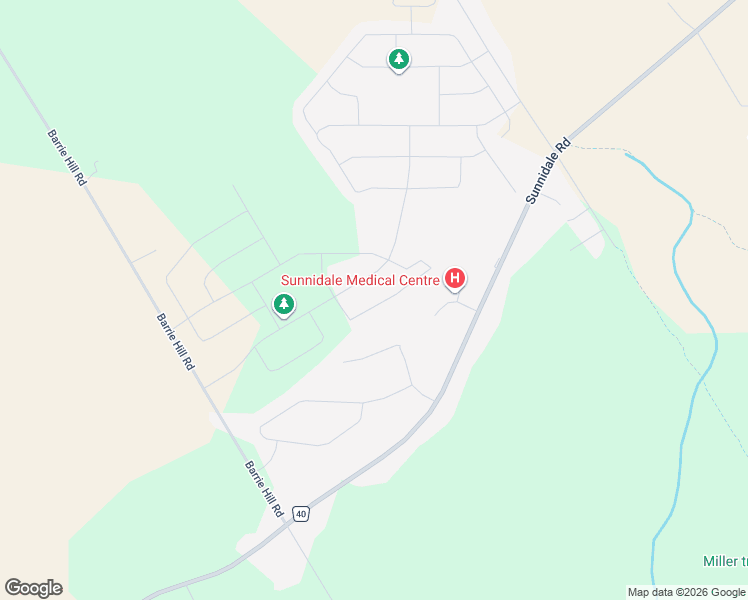 map of restaurants, bars, coffee shops, grocery stores, and more near 56 Redmond Crescent in Springwater