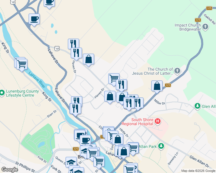 map of restaurants, bars, coffee shops, grocery stores, and more near 112 North Street in Bridgewater