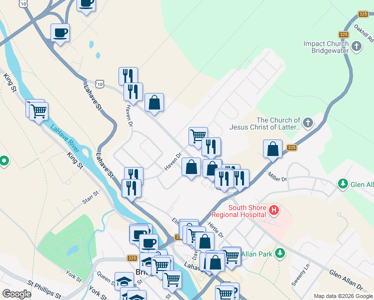 map of restaurants, bars, coffee shops, grocery stores, and more near 112 North Street in Bridgewater