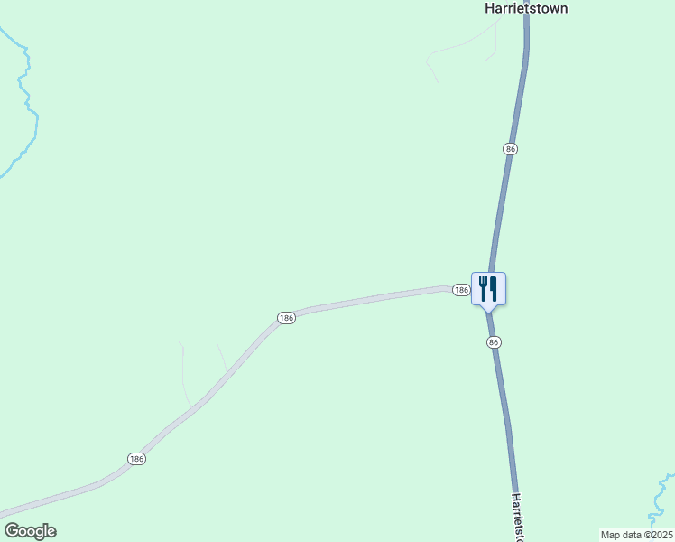 map of restaurants, bars, coffee shops, grocery stores, and more near Highway 186 in Saranac Lake