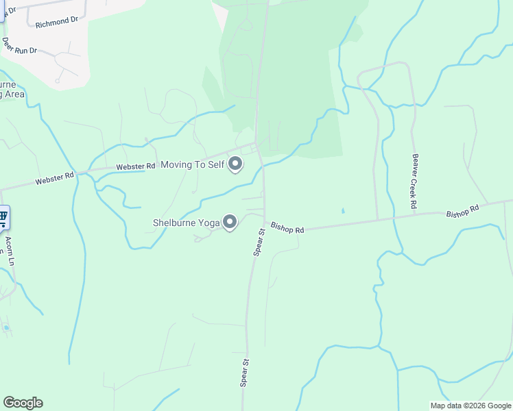 map of restaurants, bars, coffee shops, grocery stores, and more near 34 Brentwood Drive in Shelburne
