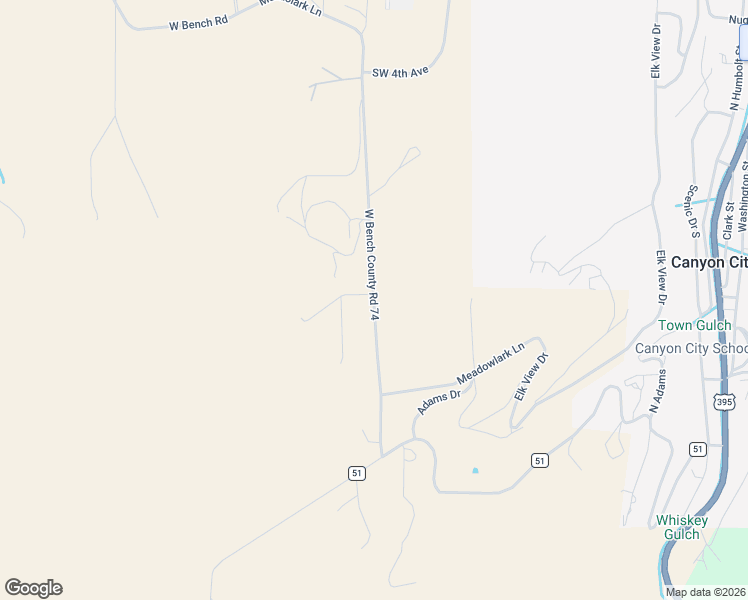 map of restaurants, bars, coffee shops, grocery stores, and more near West Bench County Road 74 in John Day