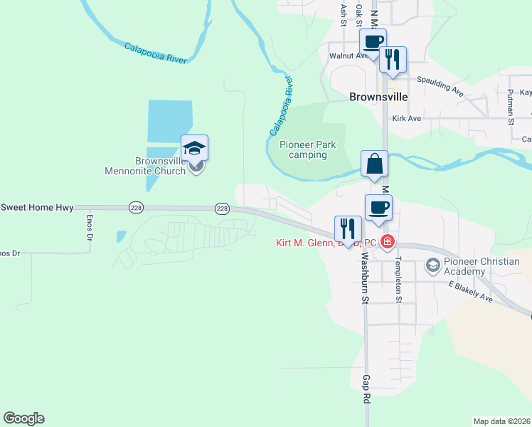 map of restaurants, bars, coffee shops, grocery stores, and more near 856 West Bishop Way in Brownsville