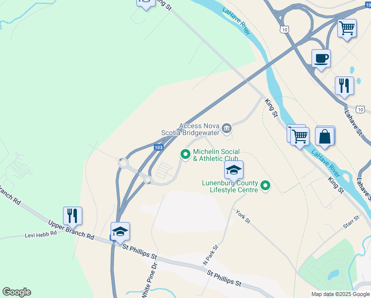 map of restaurants, bars, coffee shops, grocery stores, and more near 1 Logan Road in Bridgewater