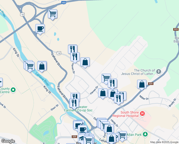 map of restaurants, bars, coffee shops, grocery stores, and more near 172 North Street in Bridgewater