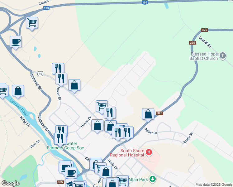 map of restaurants, bars, coffee shops, grocery stores, and more near 3 Summer Crescent in Bridgewater