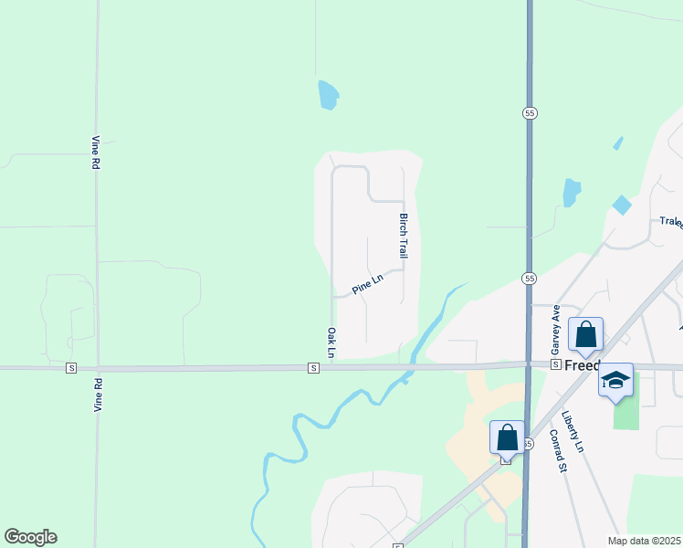 map of restaurants, bars, coffee shops, grocery stores, and more near N4198 Oak Lane in Kaukauna