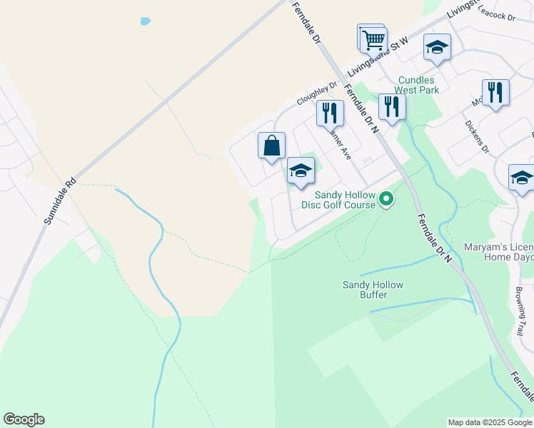 map of restaurants, bars, coffee shops, grocery stores, and more near 144 Benson Drive in Barrie