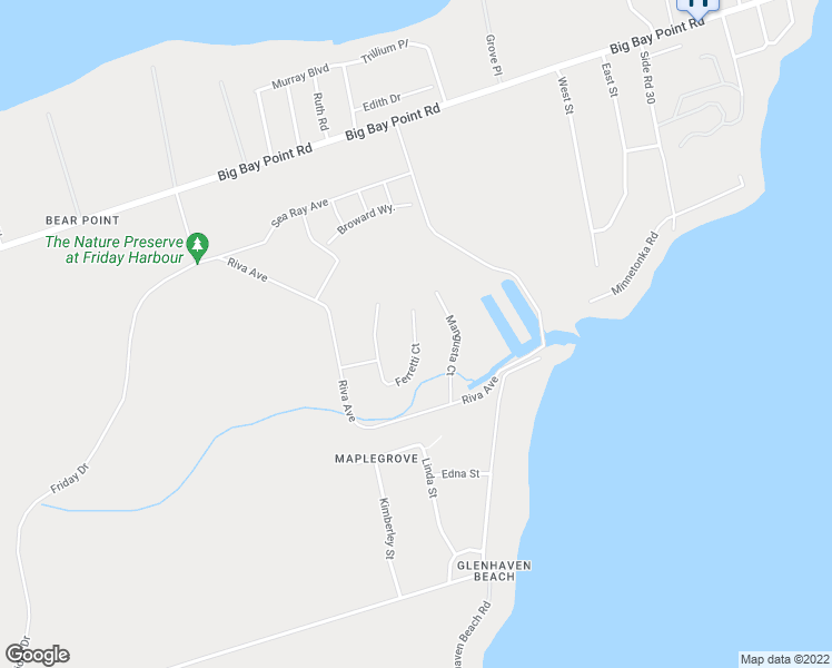 map of restaurants, bars, coffee shops, grocery stores, and more near 3656 Ferretti Court in Innisfil