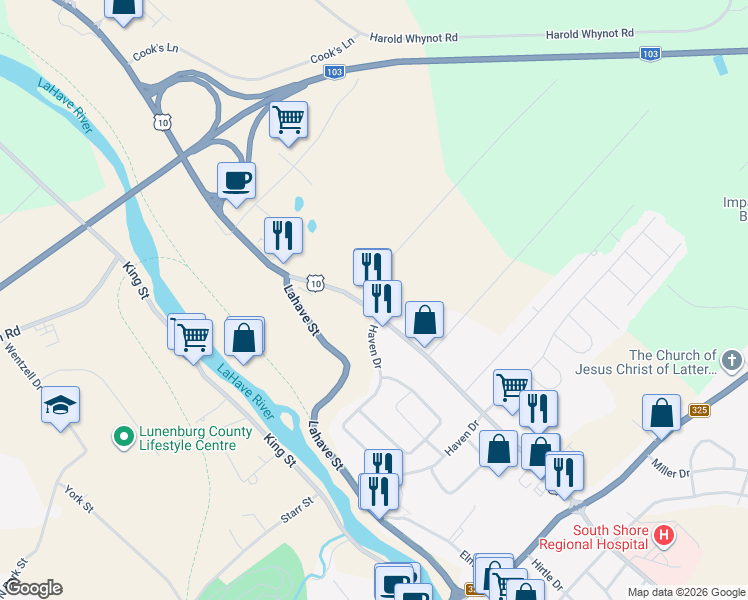 map of restaurants, bars, coffee shops, grocery stores, and more near 264 North Street in Bridgewater
