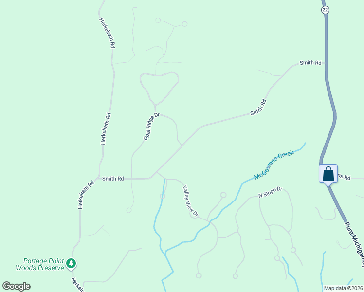 map of restaurants, bars, coffee shops, grocery stores, and more near 10298 Opal Ridge Drive in Onekama