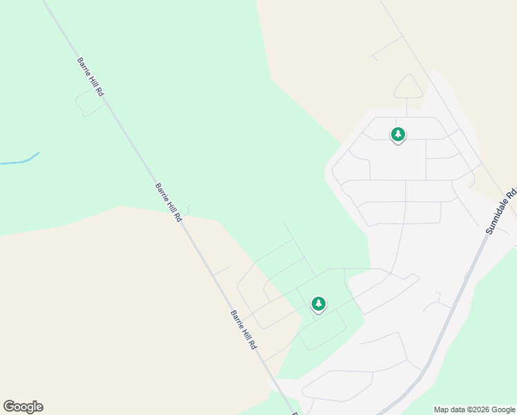 map of restaurants, bars, coffee shops, grocery stores, and more near 3207 Barrie Hill Road in Barrie