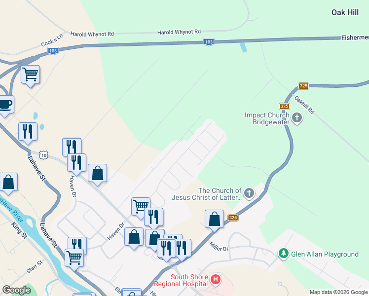 map of restaurants, bars, coffee shops, grocery stores, and more near 263 Seasons Drive in Bridgewater