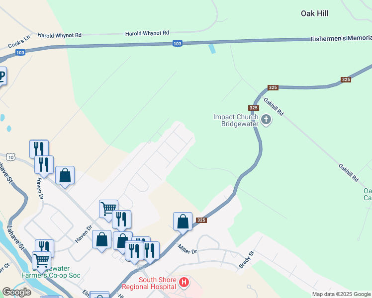 map of restaurants, bars, coffee shops, grocery stores, and more near 12 Richards Street in Bridgewater
