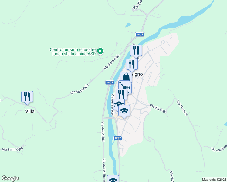 map of restaurants, bars, coffee shops, grocery stores, and more near 10 Via Guglielmo Marconi in Savigno