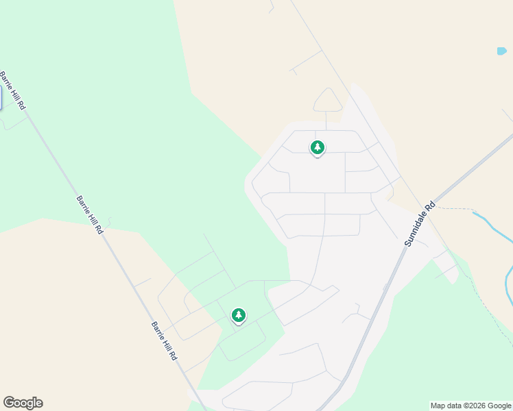 map of restaurants, bars, coffee shops, grocery stores, and more near 87 Trail Boulevard in Simcoe County