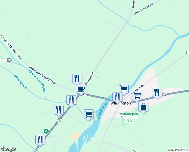 map of restaurants, bars, coffee shops, grocery stores, and more near 1047 Bonnieview Road in Wilmington