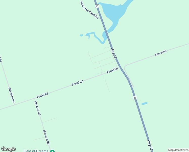 map of restaurants, bars, coffee shops, grocery stores, and more near 1785 Peniel Road in Kawartha Lakes