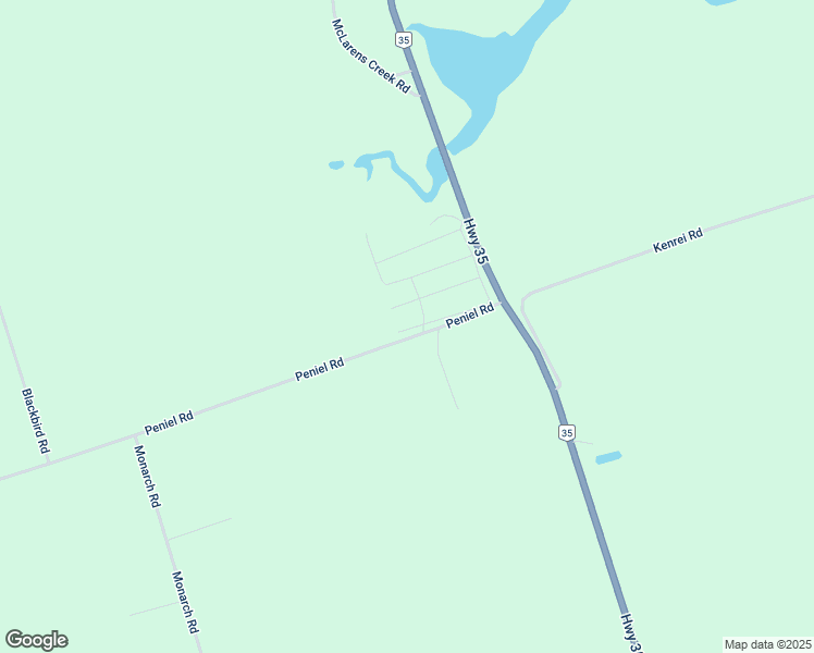 map of restaurants, bars, coffee shops, grocery stores, and more near 1785 Peniel Road in Kawartha Lakes