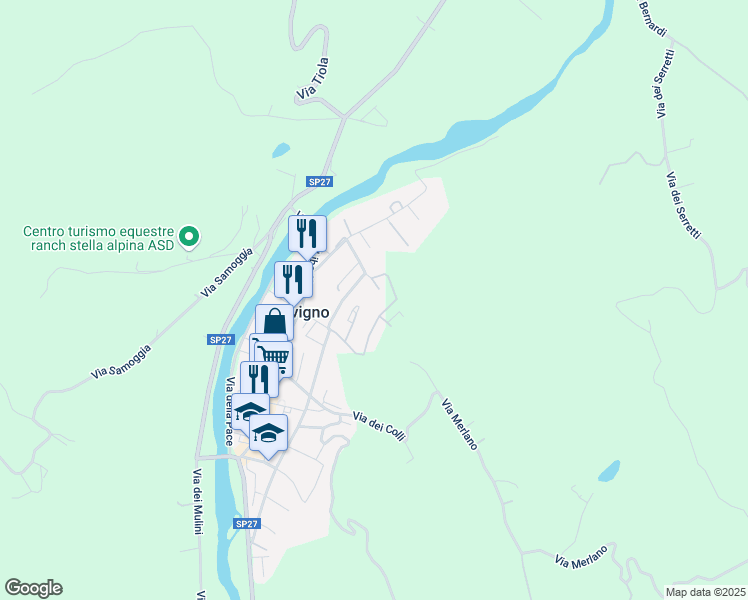 map of restaurants, bars, coffee shops, grocery stores, and more near 12 Via Cà di Ropa in Savigno