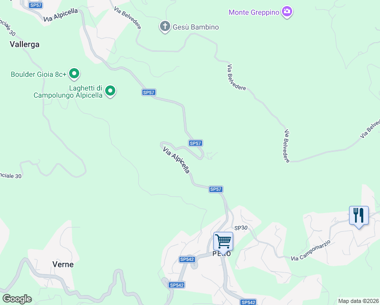 map of restaurants, bars, coffee shops, grocery stores, and more near 8 SP57 in Provincia di Savona