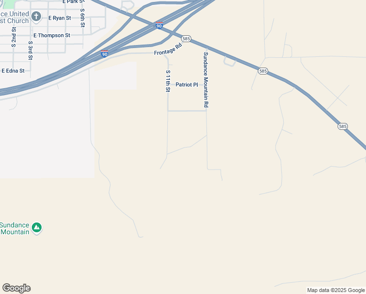 map of restaurants, bars, coffee shops, grocery stores, and more near South 11th Street in Sundance
