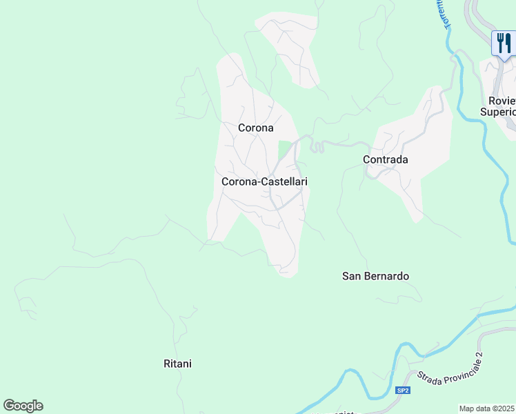 map of restaurants, bars, coffee shops, grocery stores, and more near 48 Via Dorino Boristene in Corona-castellari