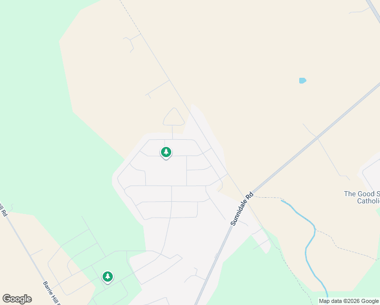 map of restaurants, bars, coffee shops, grocery stores, and more near 18 Oliver's Mill Road in Simcoe County