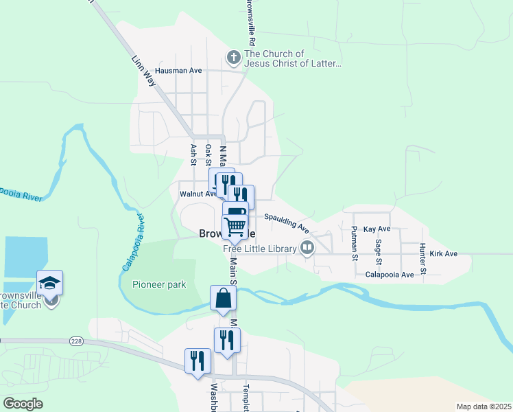 map of restaurants, bars, coffee shops, grocery stores, and more near 420 Averill Street in Brownsville
