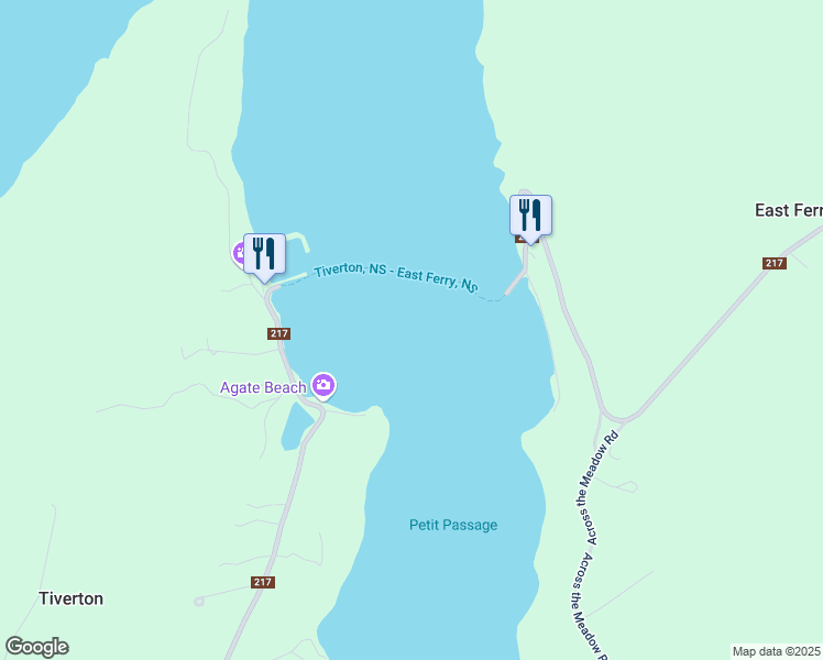 map of restaurants, bars, coffee shops, grocery stores, and more near Maxs Point Road in Tiverton