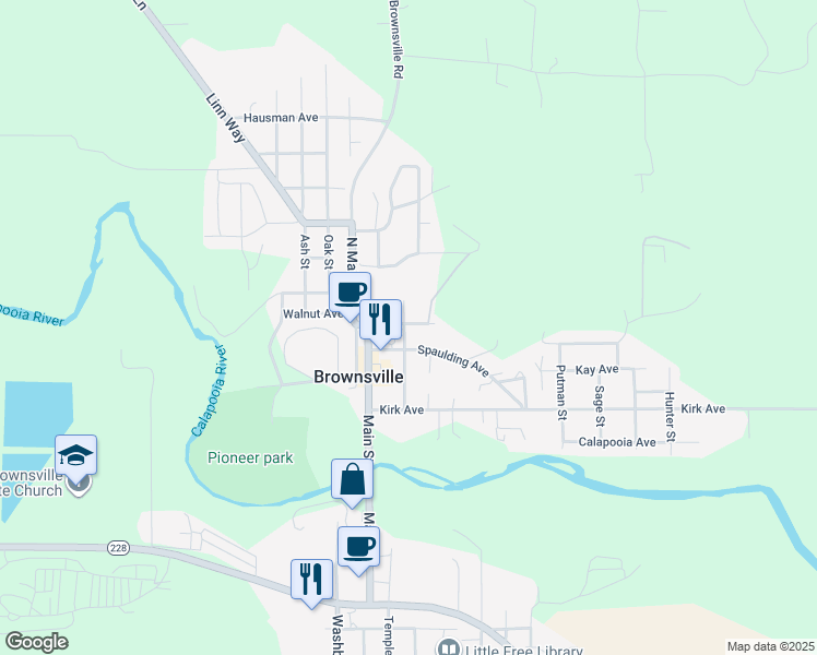 map of restaurants, bars, coffee shops, grocery stores, and more near 420 Averill Street in Brownsville