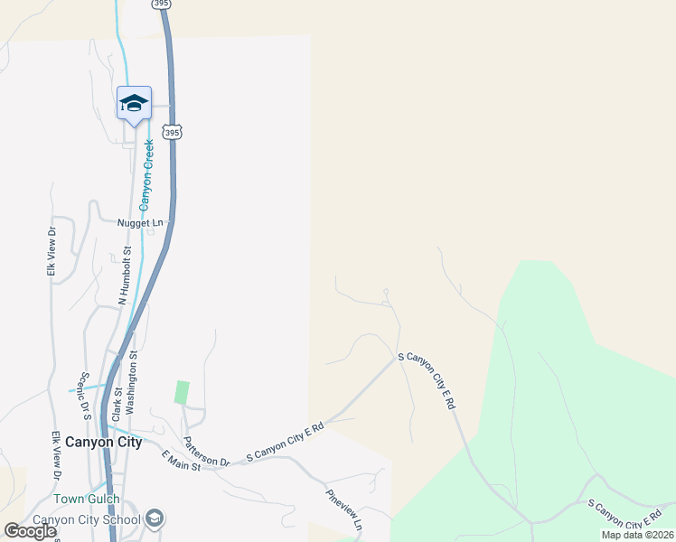 map of restaurants, bars, coffee shops, grocery stores, and more near 60625 Three Point Road in Canyon City