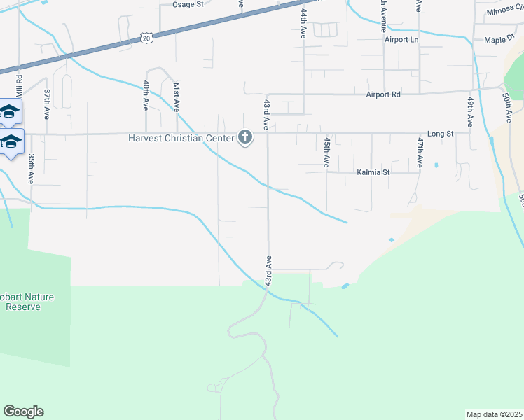map of restaurants, bars, coffee shops, grocery stores, and more near 1094 43rd Avenue in Sweet Home