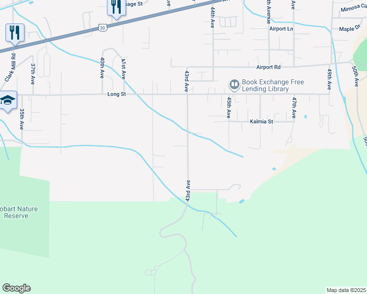 map of restaurants, bars, coffee shops, grocery stores, and more near 1094 43rd Avenue in Sweet Home