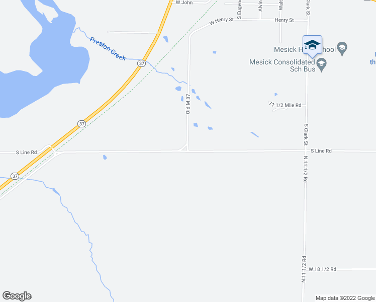 map of restaurants, bars, coffee shops, grocery stores, and more near 3840 Old M 37 in Mesick